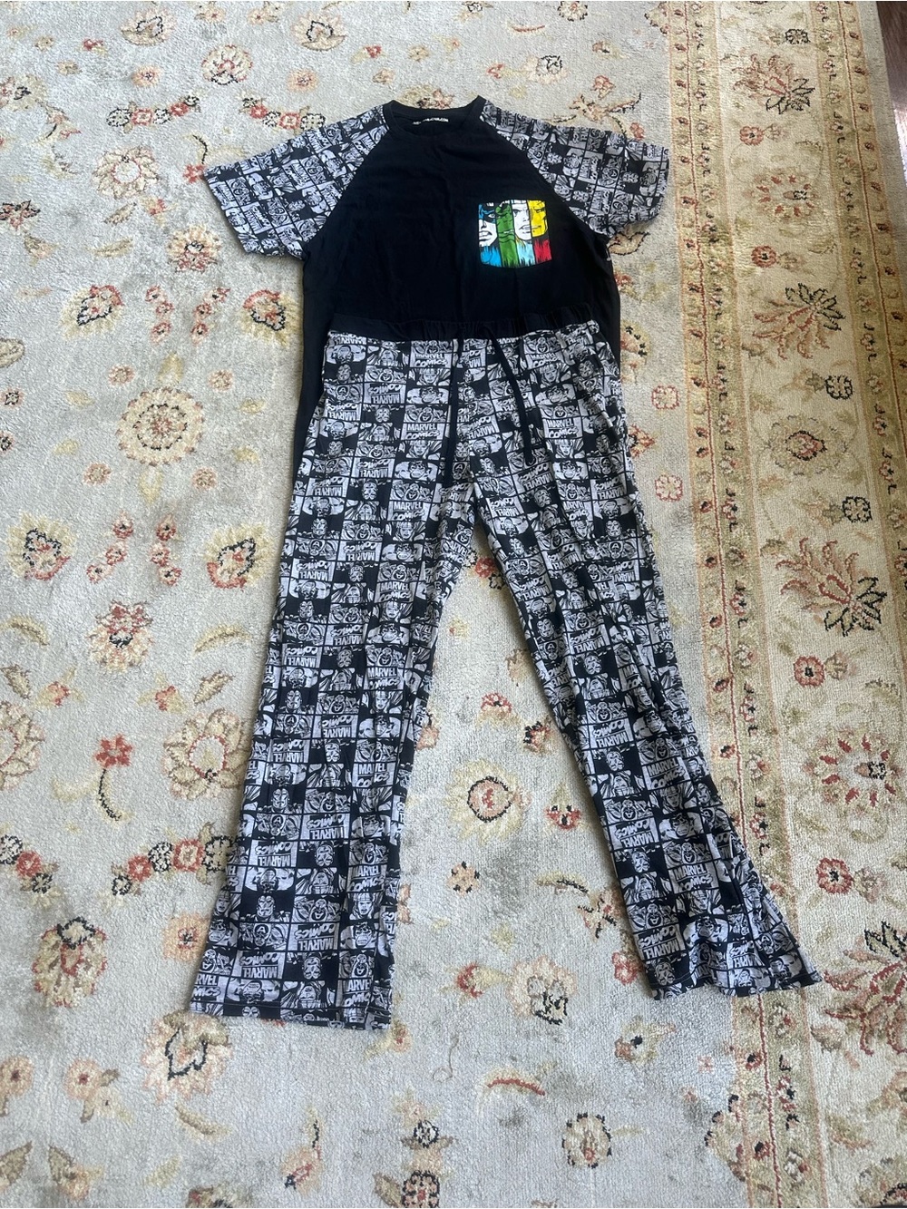 Marvel Black Lounge Pajama Set Size S